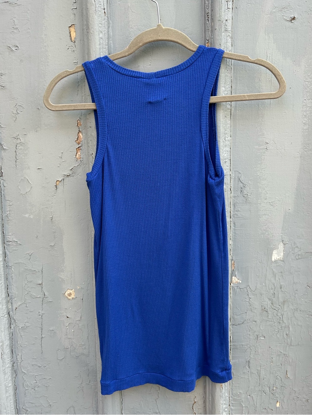 Hoi bo Blue ribbed tank, Small - Picture 2 of 9